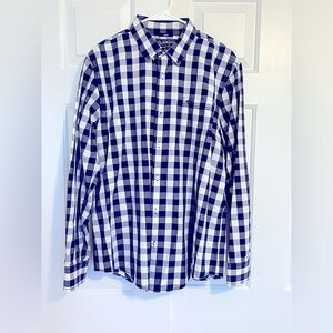 American Rag Button Up Dress Shirt, Navy Blue, size L, 100% cotton